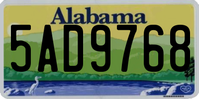 AL license plate 5AD9768