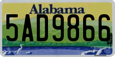 AL license plate 5AD9866