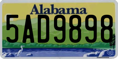AL license plate 5AD9898