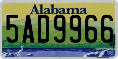 AL license plate 5AD9966