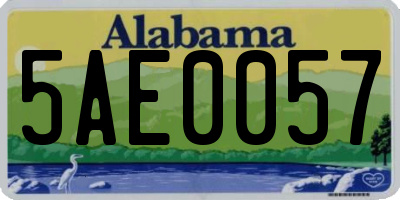 AL license plate 5AE0057