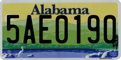 AL license plate 5AE0190