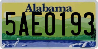 AL license plate 5AE0193