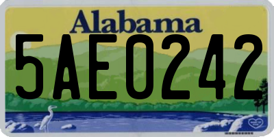 AL license plate 5AE0242