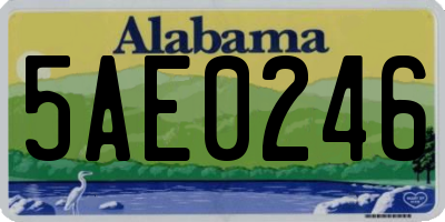 AL license plate 5AE0246