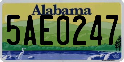 AL license plate 5AE0247