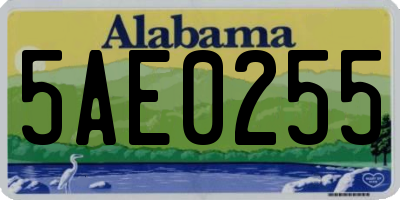 AL license plate 5AE0255
