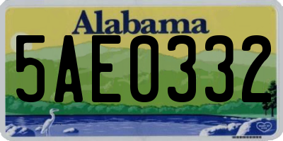 AL license plate 5AE0332