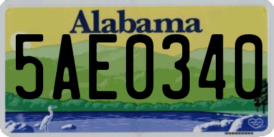 AL license plate 5AE0340