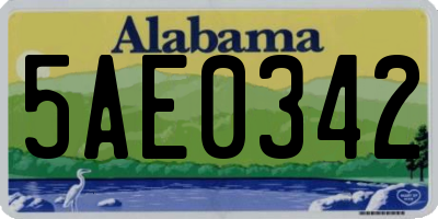 AL license plate 5AE0342