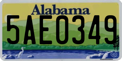 AL license plate 5AE0349