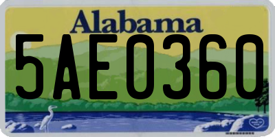 AL license plate 5AE0360