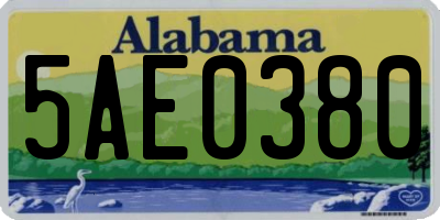 AL license plate 5AE0380