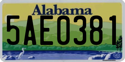 AL license plate 5AE0381