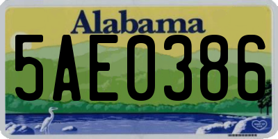 AL license plate 5AE0386