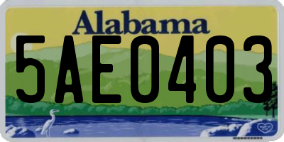 AL license plate 5AE0403