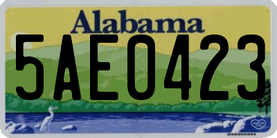 AL license plate 5AE0423