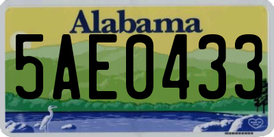 AL license plate 5AE0433