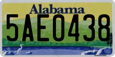 AL license plate 5AE0438