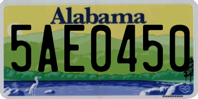 AL license plate 5AE0450
