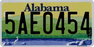 AL license plate 5AE0454