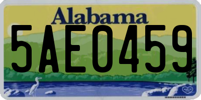 AL license plate 5AE0459