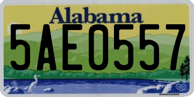 AL license plate 5AE0557