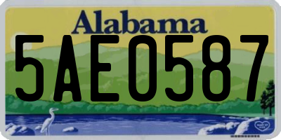 AL license plate 5AE0587