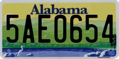 AL license plate 5AE0654