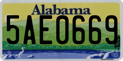 AL license plate 5AE0669