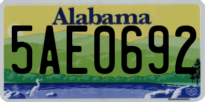 AL license plate 5AE0692