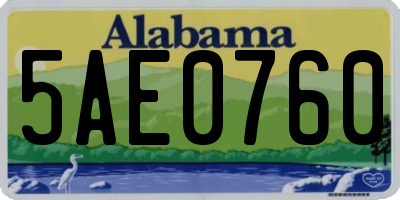 AL license plate 5AE0760
