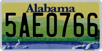 AL license plate 5AE0766