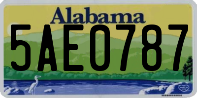 AL license plate 5AE0787