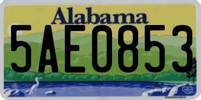 AL license plate 5AE0853