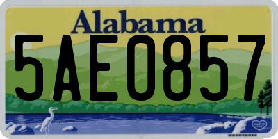 AL license plate 5AE0857