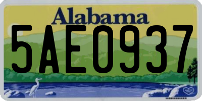 AL license plate 5AE0937