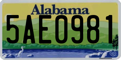 AL license plate 5AE0981
