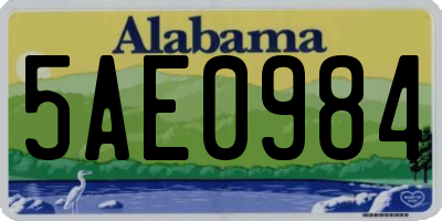 AL license plate 5AE0984
