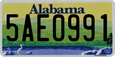 AL license plate 5AE0991