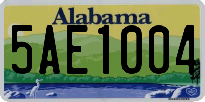 AL license plate 5AE1004