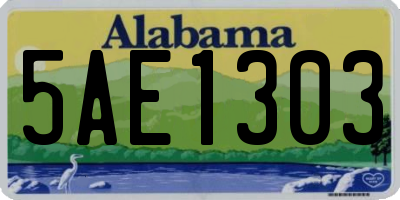 AL license plate 5AE1303