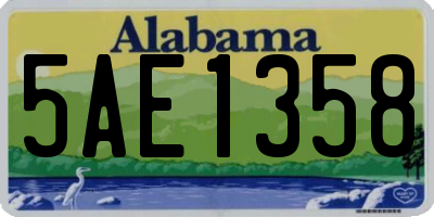 AL license plate 5AE1358