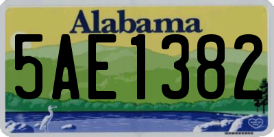 AL license plate 5AE1382