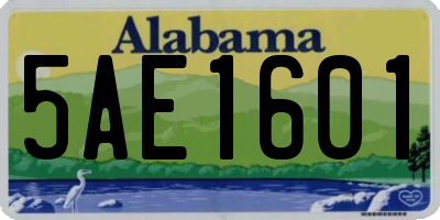 AL license plate 5AE1601