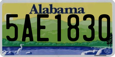 AL license plate 5AE1830