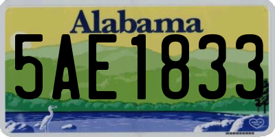 AL license plate 5AE1833