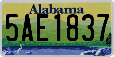 AL license plate 5AE1837