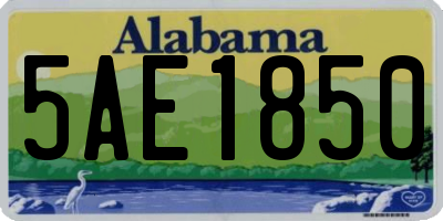 AL license plate 5AE1850