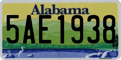 AL license plate 5AE1938